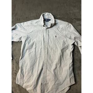 Mens Polo Ralph Lauren Pinstripe‎ Blue & Purple Shirt 16 33